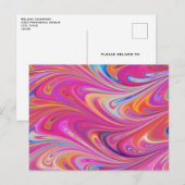 Trippy Roze en Oranje Swirly Design Briefkaart (Voorkant / Achterkant)