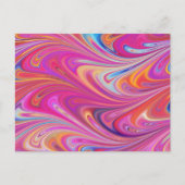 Trippy Roze en Oranje Swirly Design Briefkaart (Voorkant)