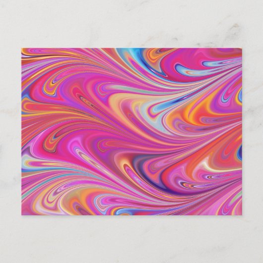 Trippy Roze en Oranje Swirly Design Briefkaart (Voorkant)
