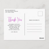 Trippy Roze en Oranje Swirly Design Dank u Briefkaart (Achterkant)