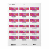 Trippy Roze en Oranje Swirly Design Etiket (Full Sheet)