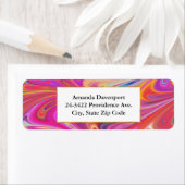 Trippy Roze en Oranje Swirly Design Etiket (Insitu)