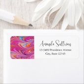 Trippy Roze en Oranje Swirly Design Etiket (Insitu)