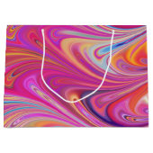 Trippy Roze en Oranje Swirly Design Groot Cadeauzakje (Voorkant)