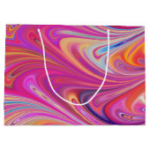 Trippy Roze en Oranje Swirly Design Groot Cadeauzakje (Achterkant)