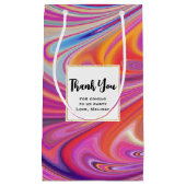 Trippy Roze en Oranje Swirly Design Klein Cadeauzakje (Voorkant)