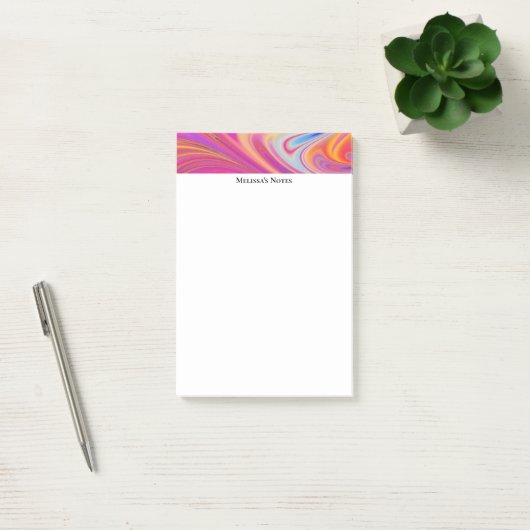 Trippy Roze en Oranje Swirly Design Post-it® Notes (Kantoor)