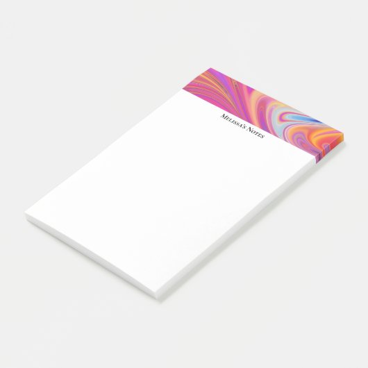 Trippy Roze en Oranje Swirly Design Post-it® Notes (Schuin)