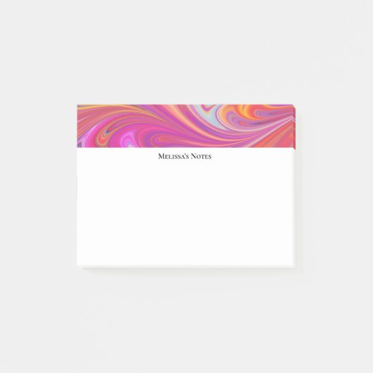 Trippy Roze en Oranje Swirly Design Post-it® Notes (Voorkant)