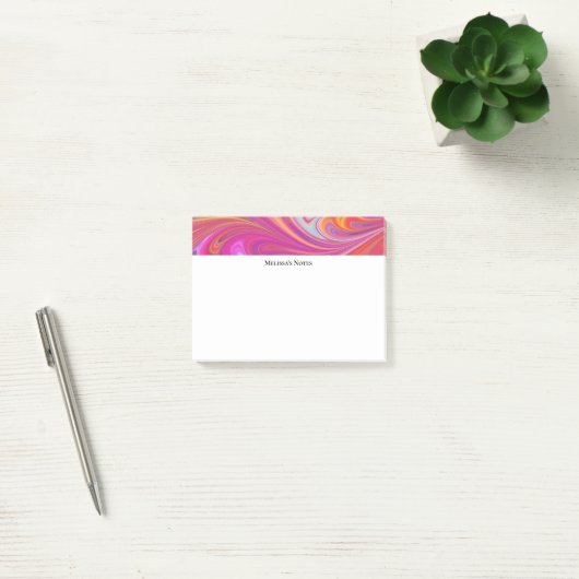 Trippy Roze en Oranje Swirly Design Post-it® Notes (Kantoor)