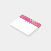 Trippy Roze en Oranje Swirly Design Post-it® Notes (Schuin)