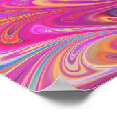 Trippy Roze en Oranje Swirly Design Poster (Hoek)