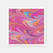 Trippy Roze en Oranje Swirly Design Servet (Voorkant)