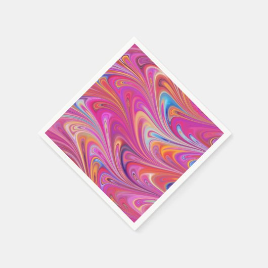 Trippy Roze en Oranje Swirly Design Servet (Hoek)