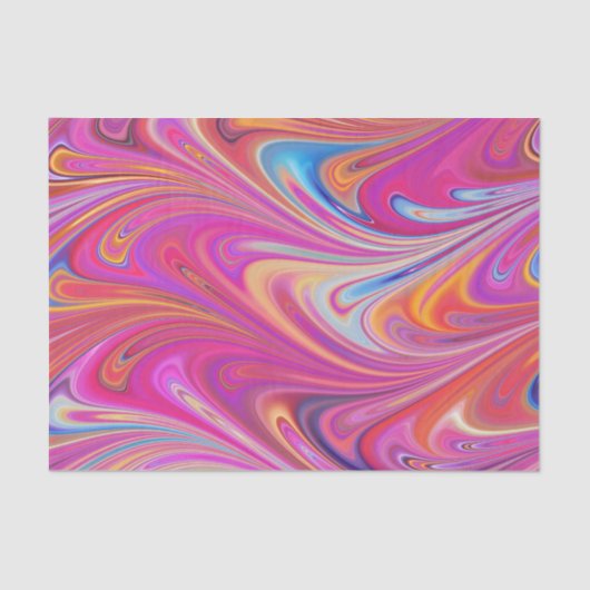 Trippy Roze en Oranje Swirly Design Tissuepapier (Voorkant)