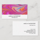 Trippy Roze en Oranje Swirly Design Visitekaartje (Voorkant / Achterkant)