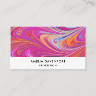 Trippy Roze en Oranje Swirly Design Visitekaartje