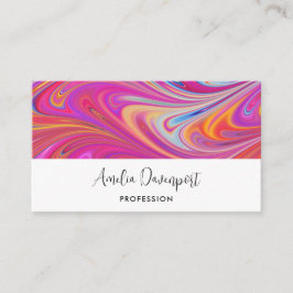 Trippy Roze en Oranje Swirly Design Visitekaartje