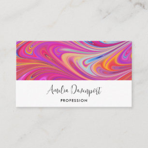 Trippy Roze en Oranje Swirly Design Visitekaartje