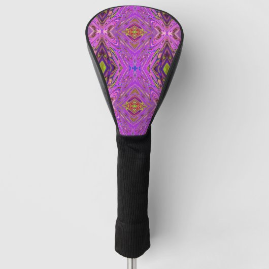 Trippy roze en Paars Abstract patroon Golfheadcover (Voorkant)