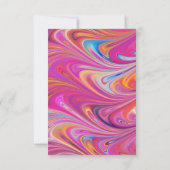 Trippy Roze en Sinaasappel Swirly Design Bruiloft RSVP Kaartje (Achterkant)