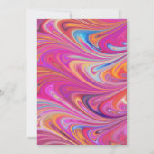 Trippy Roze en Sinaasappel Swirly Design Bruiloft Save The Date (Achterkant)
