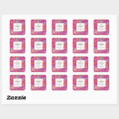 Trippy Roze en Sinaasappel Swirly Design Keuken Vierkante Sticker (Vel)