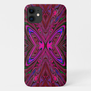 Trippy Roze, Rode en Blauwe Abstracte Vlinder Case-Mate iPhone Case