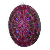 Trippy Roze, Rode en Blauwe Abstracte Vlinder Dartbord (Voorkant Rechts)