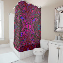 Trippy Roze, Rode en Blauwe Abstracte Vlinder