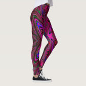 Trippy Roze, Rode en Blauwe Abstracte Vlinder Leggings (Rechts)