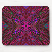 Trippy Roze, Rode en Blauwe Abstracte Vlinder
