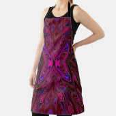Trippy Roze, Rode en Blauwe Abstracte Vlinder Schort (Insitu)