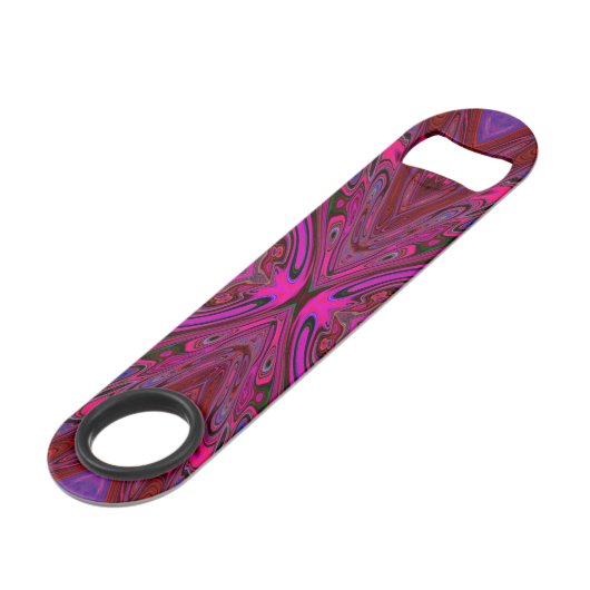 Trippy Roze, Rode en Blauwe Abstracte Vlinder Speed Flessenopener (Voorkant Gekanteld)