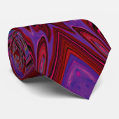 Trippy Roze, Rode en Blauwe Abstracte Vlinder Stropdas (Opgerold)