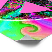 Trippy roze vredesbord poster (Hoek)