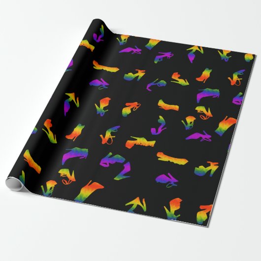 Trippy schoenen cadeaupapier (Uitgerold)