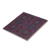 Trippy Seafoam Green en Magenta Abstract Patroon Tegeltje (Zijkant)