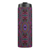 Trippy Seafoam Green en Magenta Abstract Patroon Thermosbeker (Voorkant)