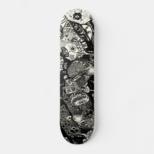 Trippy Sepia Black Persoonlijk Skateboard (Voorkant)