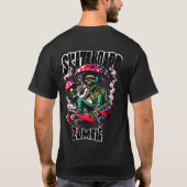 Trippy Skateboard Zombie - Mushroom Skull Rider T-shirt (Achterkant)