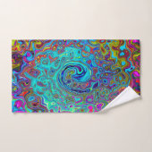 Trippy Sky Blue Abstract Retro Liquid Swirl Bad Handdoek (Handdoek)