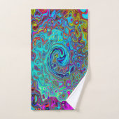 Trippy Sky Blue Abstract Retro Liquid Swirl Bad Handdoek (Handdoek)