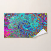 Trippy Sky Blue Abstract Retro Liquid Swirl Bad Handdoek (Handdoek)