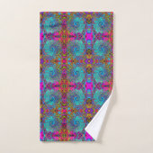 Trippy Sky Blue Abstract Retro Liquid Swirl Bad Handdoek (Handdoek)