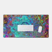 Trippy Sky Blue Abstract Retro Liquid Swirl Bureaumat (Keyboard & Muis)