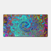 Trippy Sky Blue Abstract Retro Liquid Swirl Bureaumat (Voorkant)