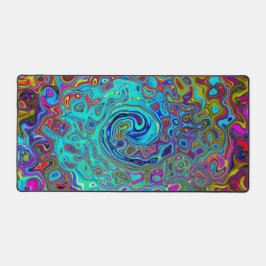 Trippy Sky Blue Abstract Retro Liquid Swirl Bureaumat