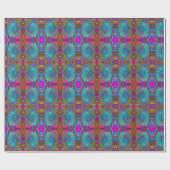 Trippy Sky Blue Abstract Retro Liquid Swirl Cadeaupapier (Vlak)