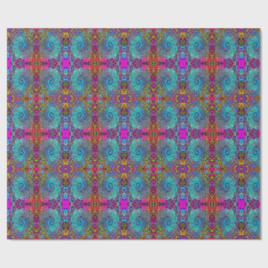 Trippy Sky Blue Abstract Retro Liquid Swirl Cadeaupapier (Vlak)